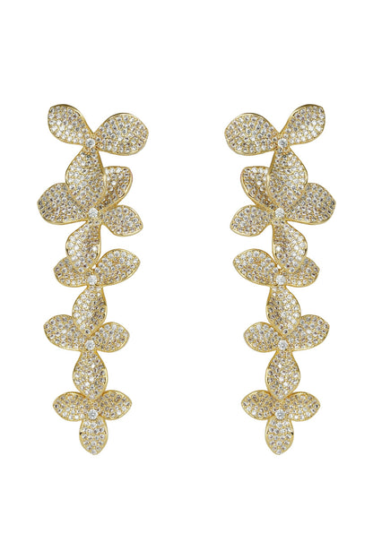 Pave Floral Pattern Earrings 