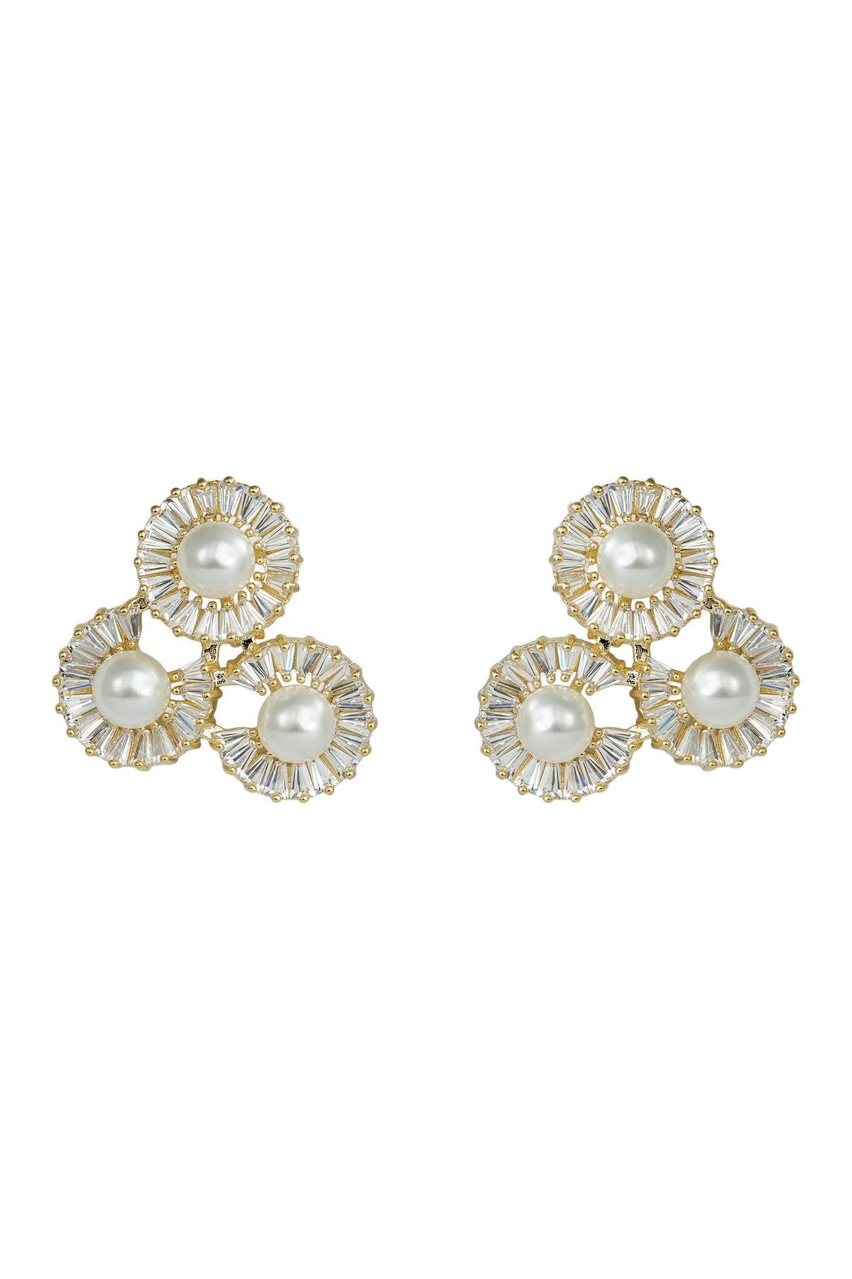 Pearl Cluster Stud Earrings  