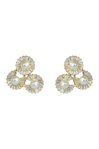 Pearl Cluster Stud Earrings  