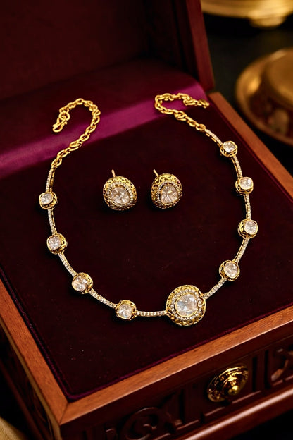 Polki Embellished Necklace Set 
