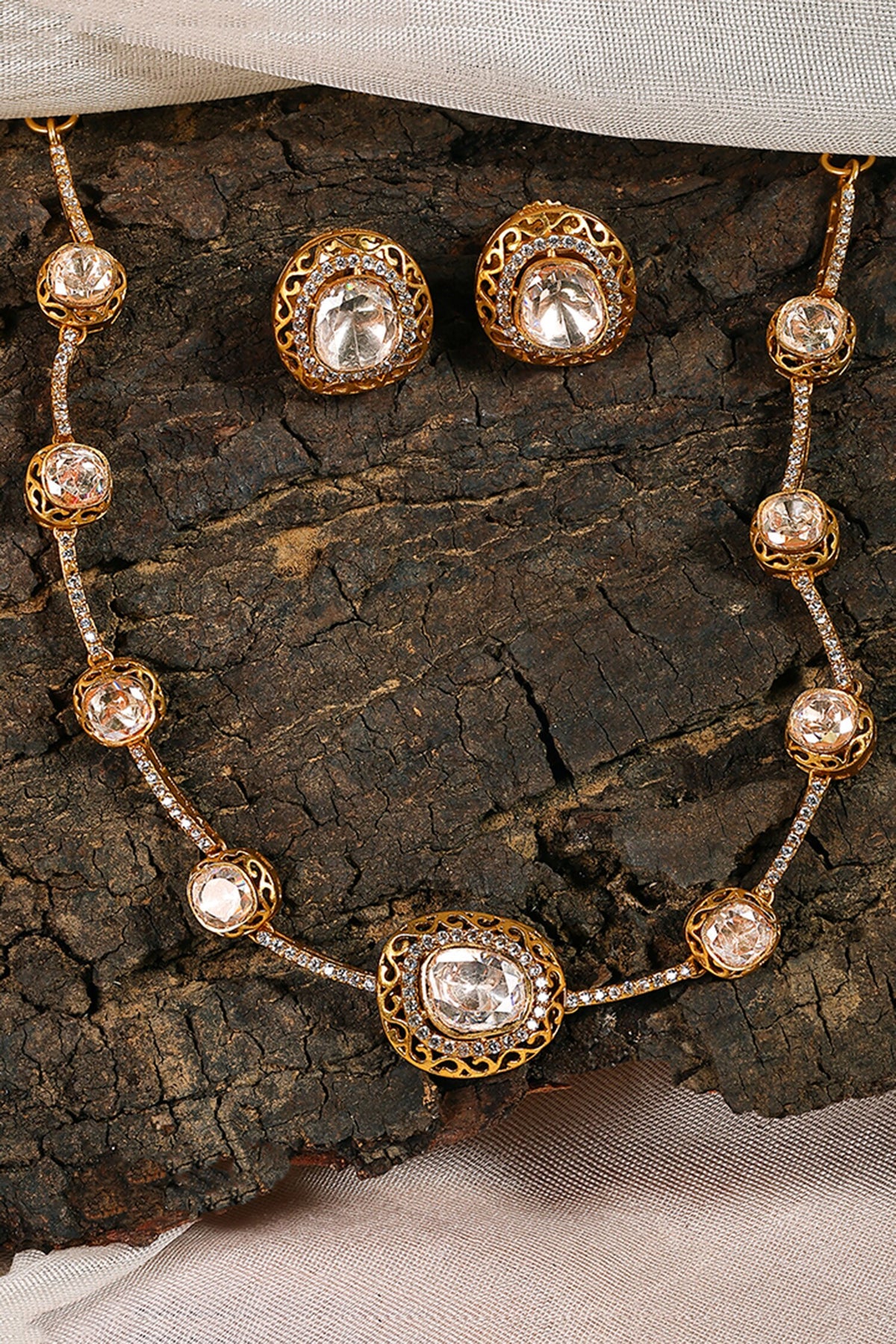 Polki Embellished Necklace Set 