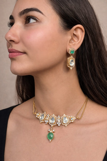 Polki Embellished Necklace Set 