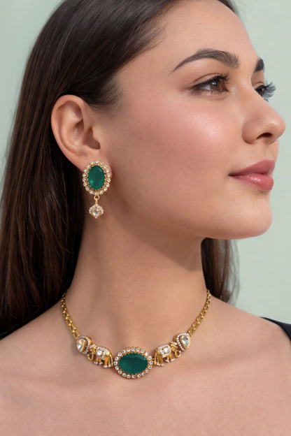 Polki Studded Necklace Set 