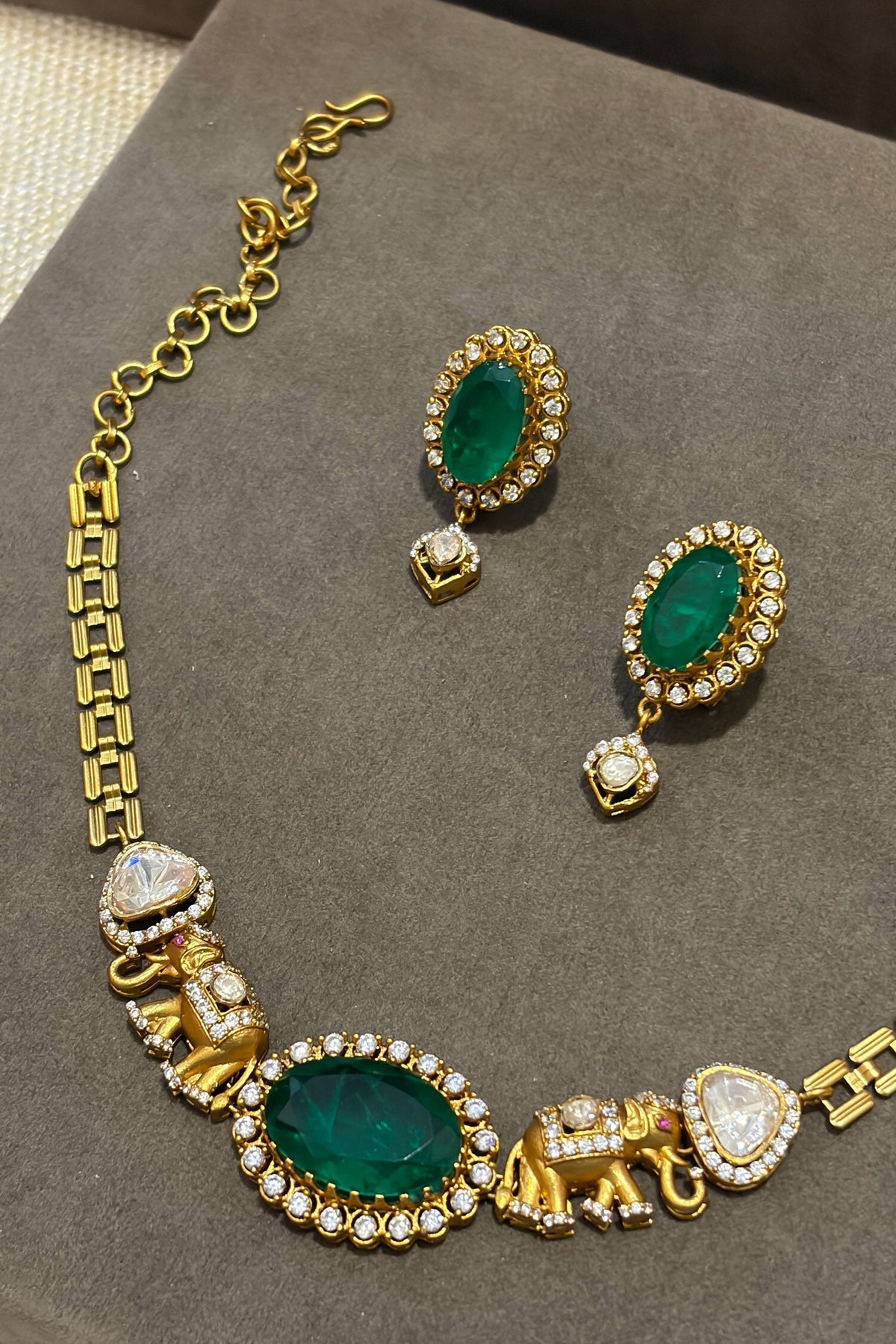 Polki Studded Necklace Set 