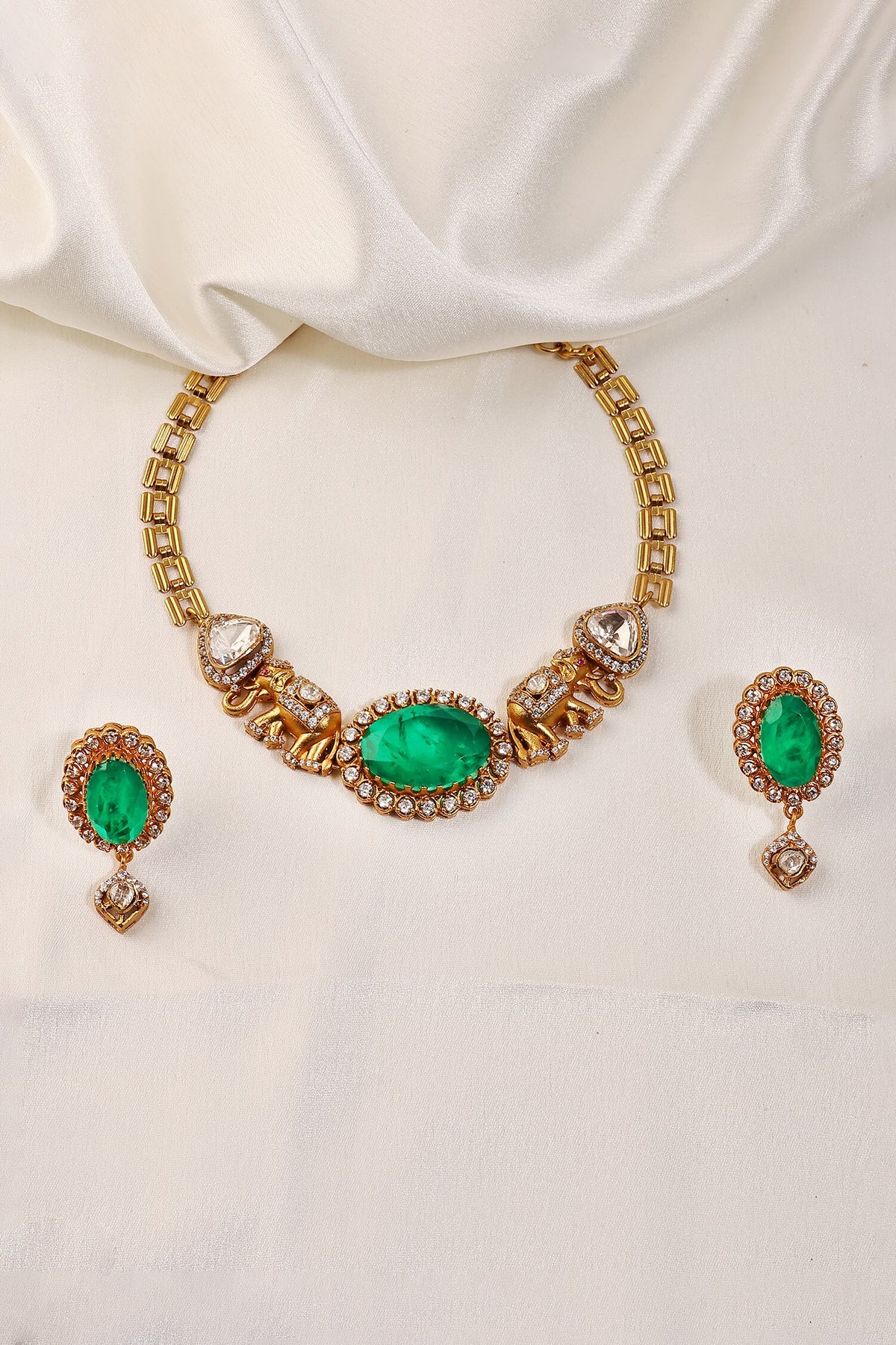 Polki Studded Necklace Set 