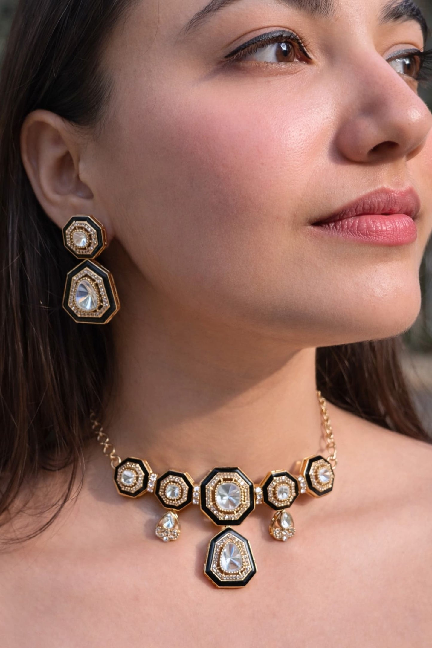 Meenakari Polki Necklace Set 
