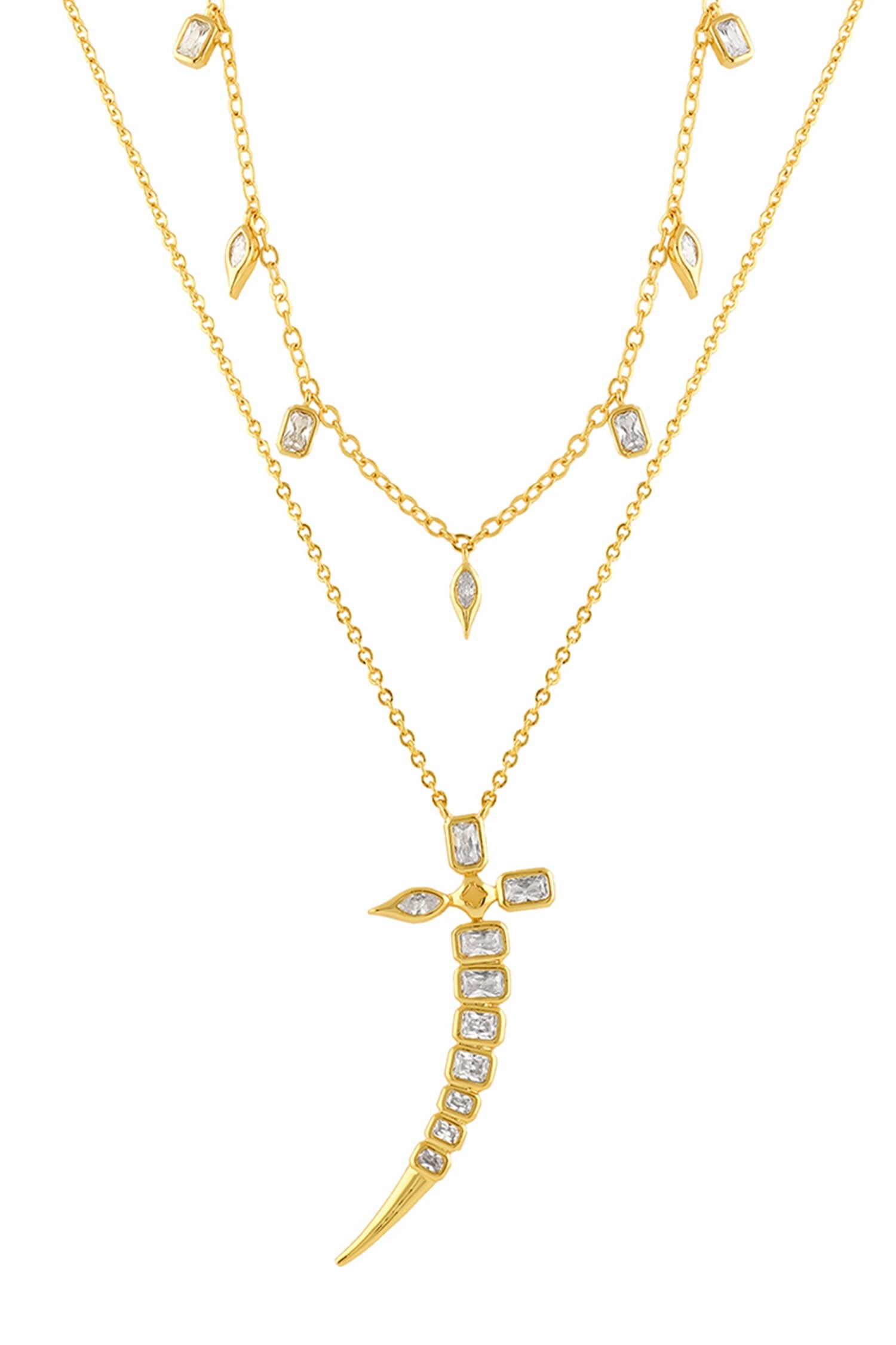 Moves Like Dagger Necklace - 2 Pcs 