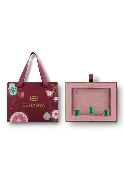 Reverie Emerald Necklace Set 