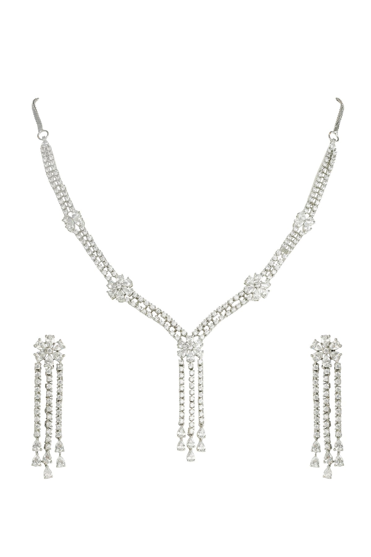 Crystal Embellished Necklace Set 