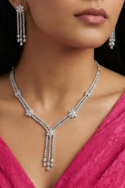 Crystal Embellished Necklace Set 