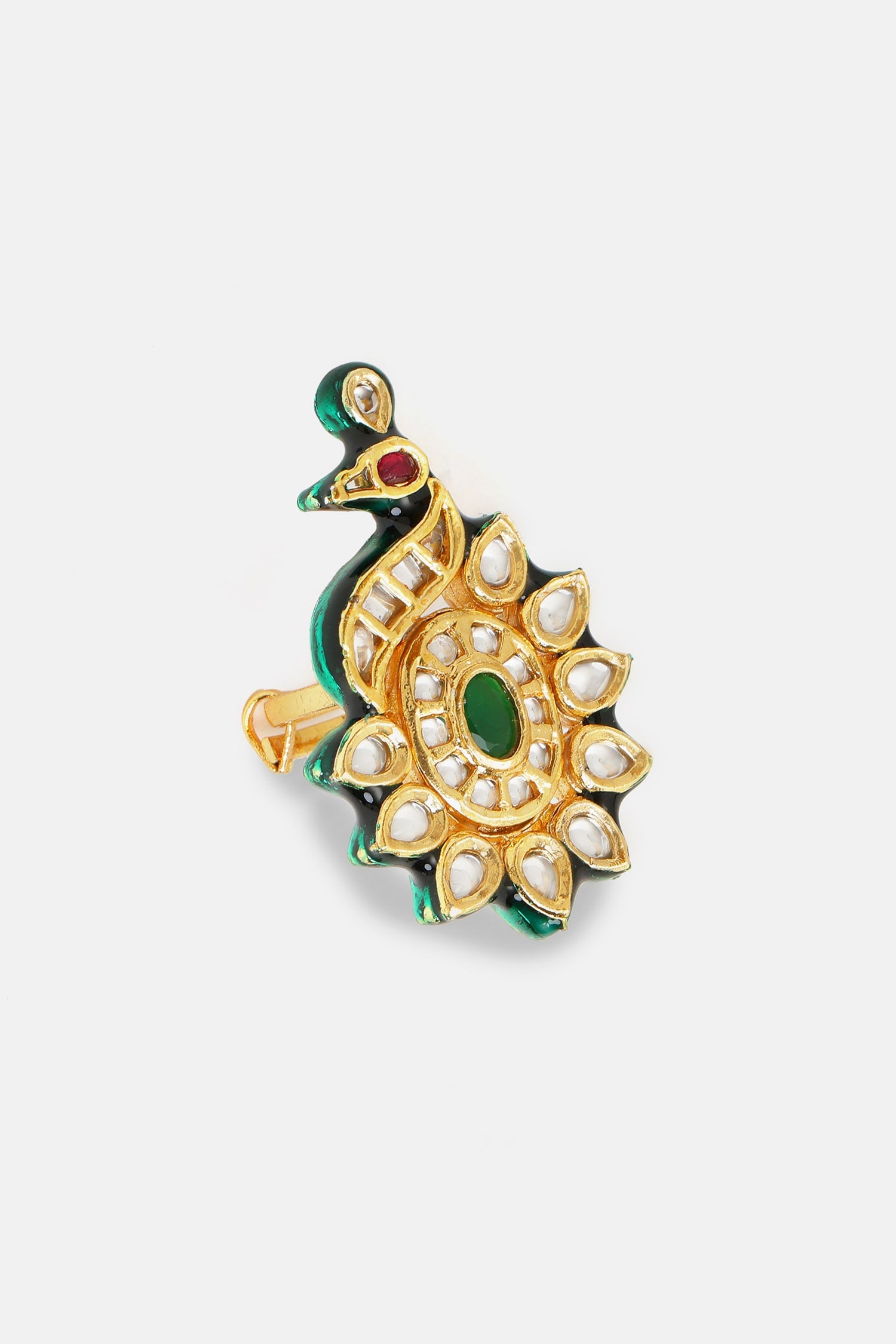 Handmade Kundan Brass Ring 