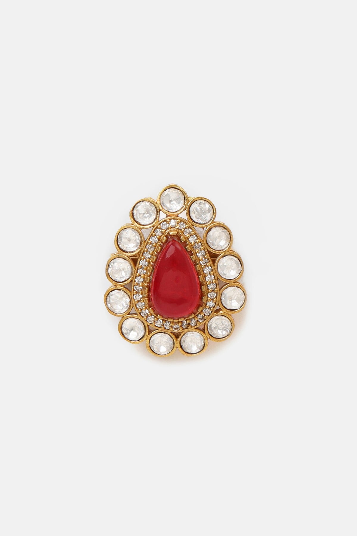 Brass Kundan Brooch 