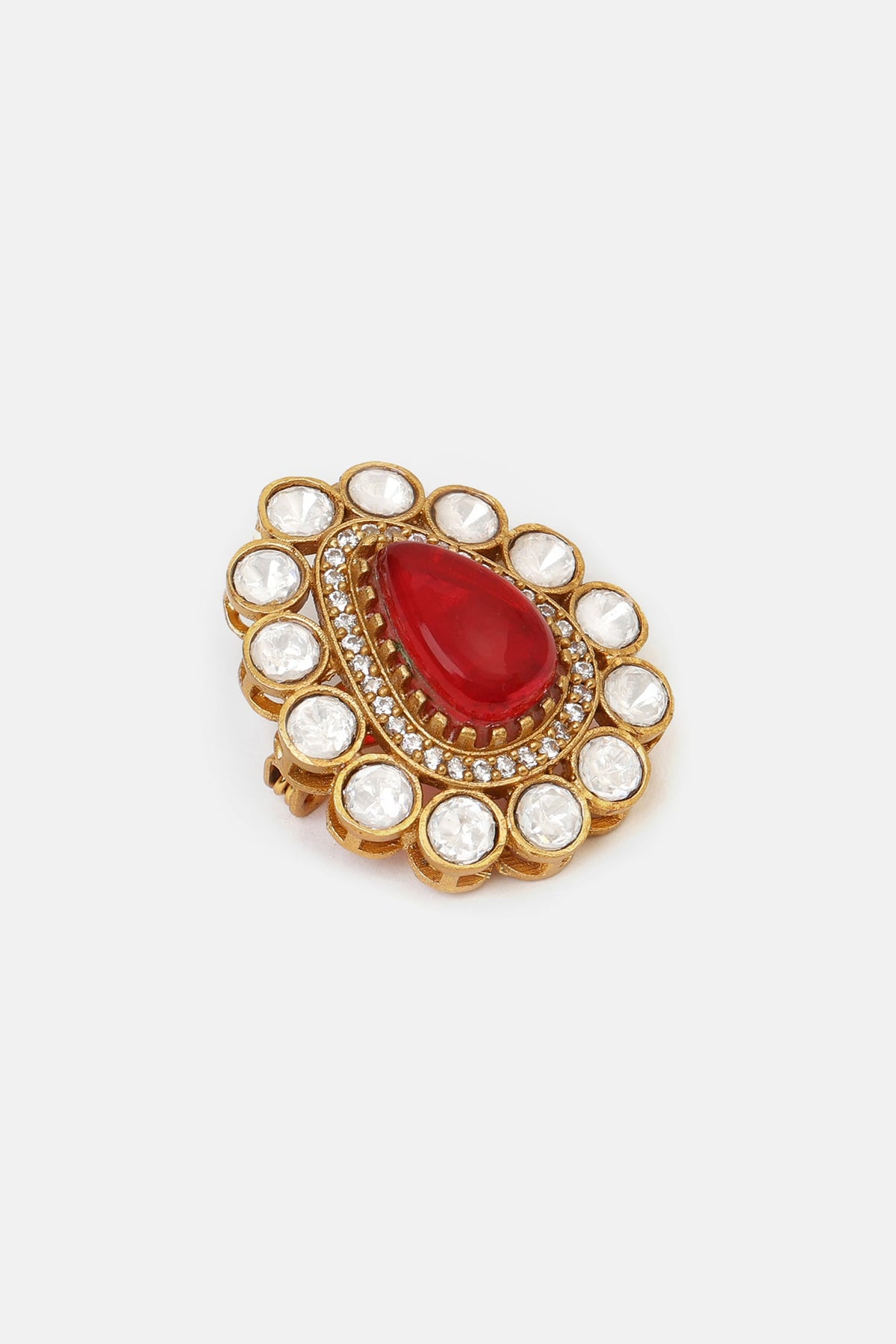 Brass Kundan Brooch 