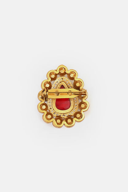 Brass Kundan Brooch 