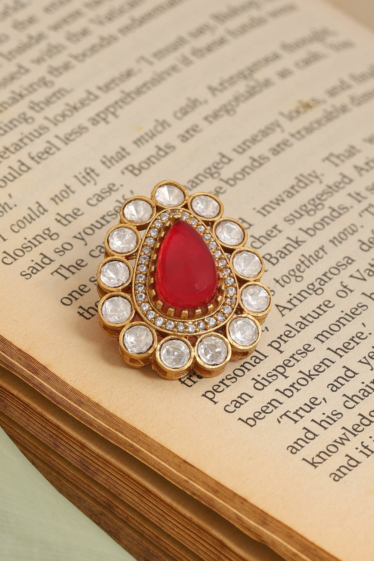 Brass Kundan Brooch 