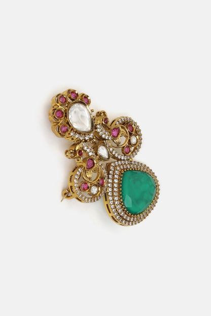 Brass Kundan Brooch 