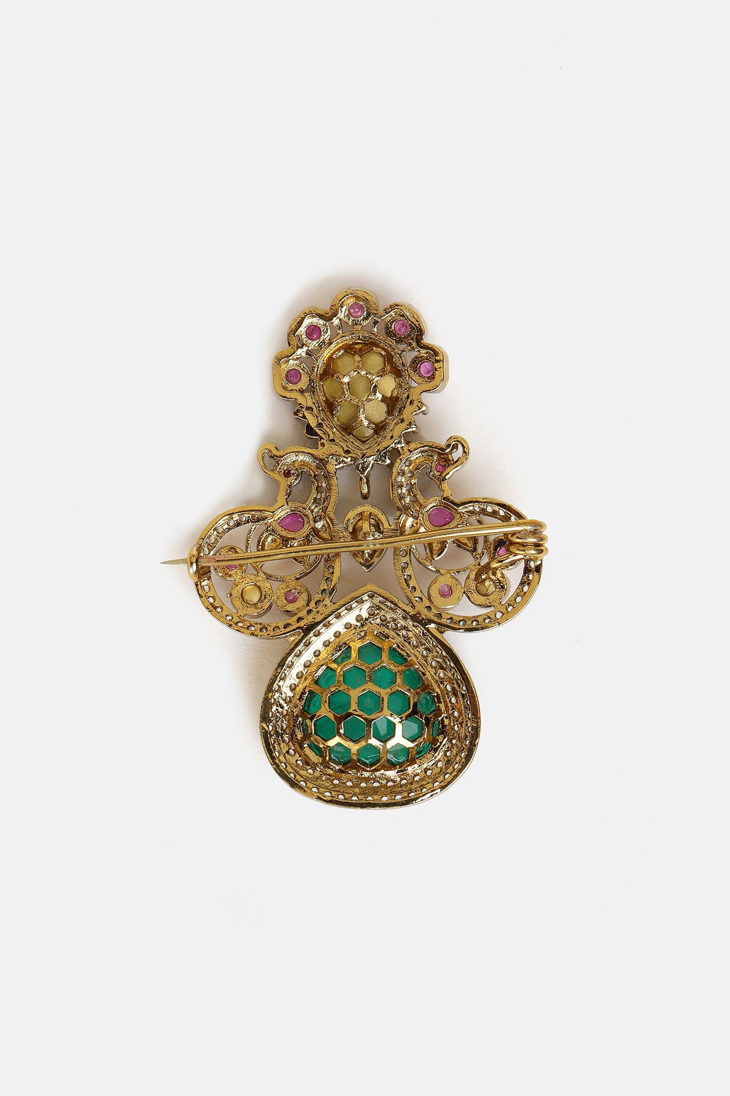Brass Kundan Brooch 