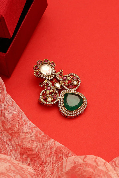 Brass Kundan Brooch 