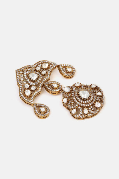 Kundan Brass Brooch 