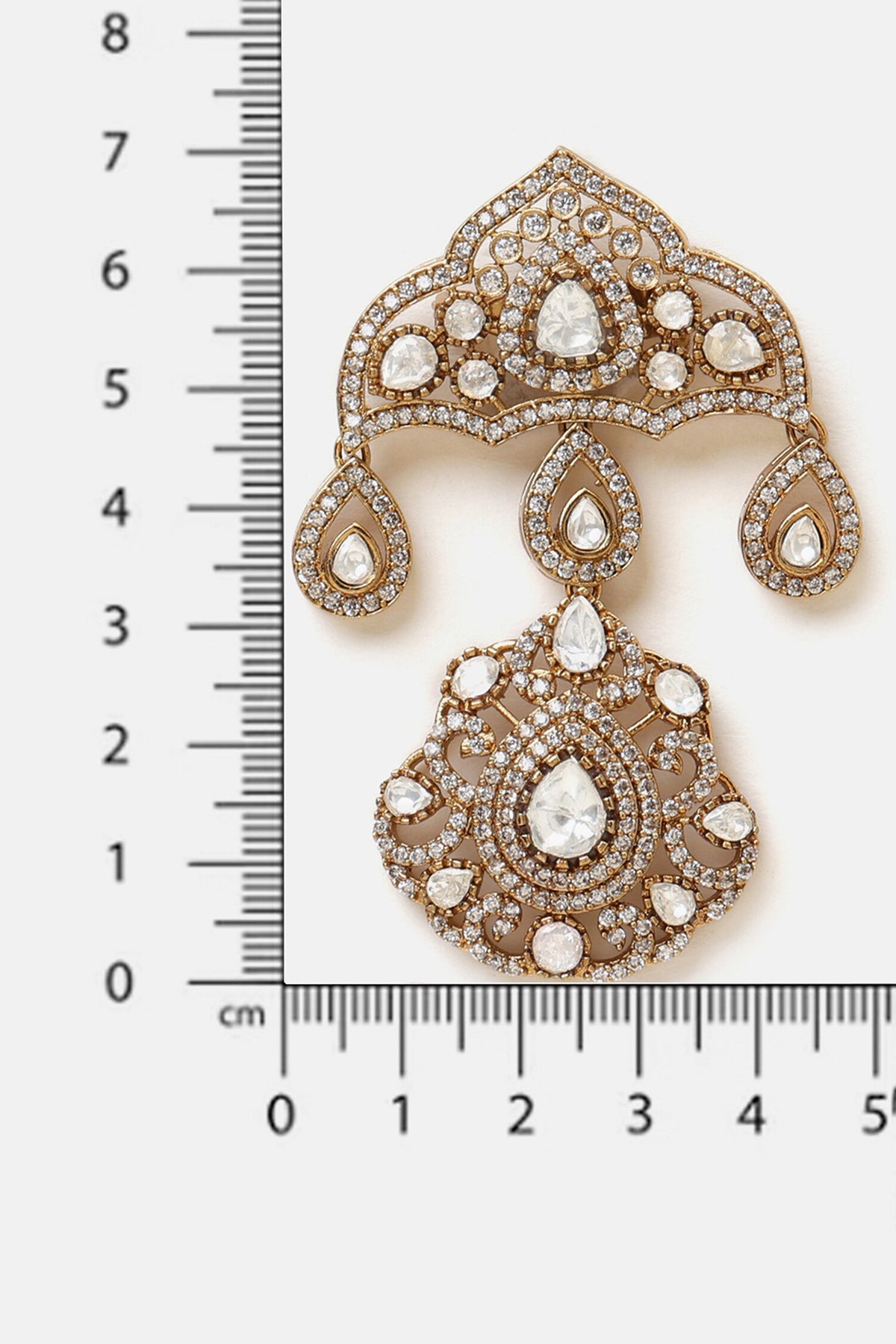 Kundan Brass Brooch 
