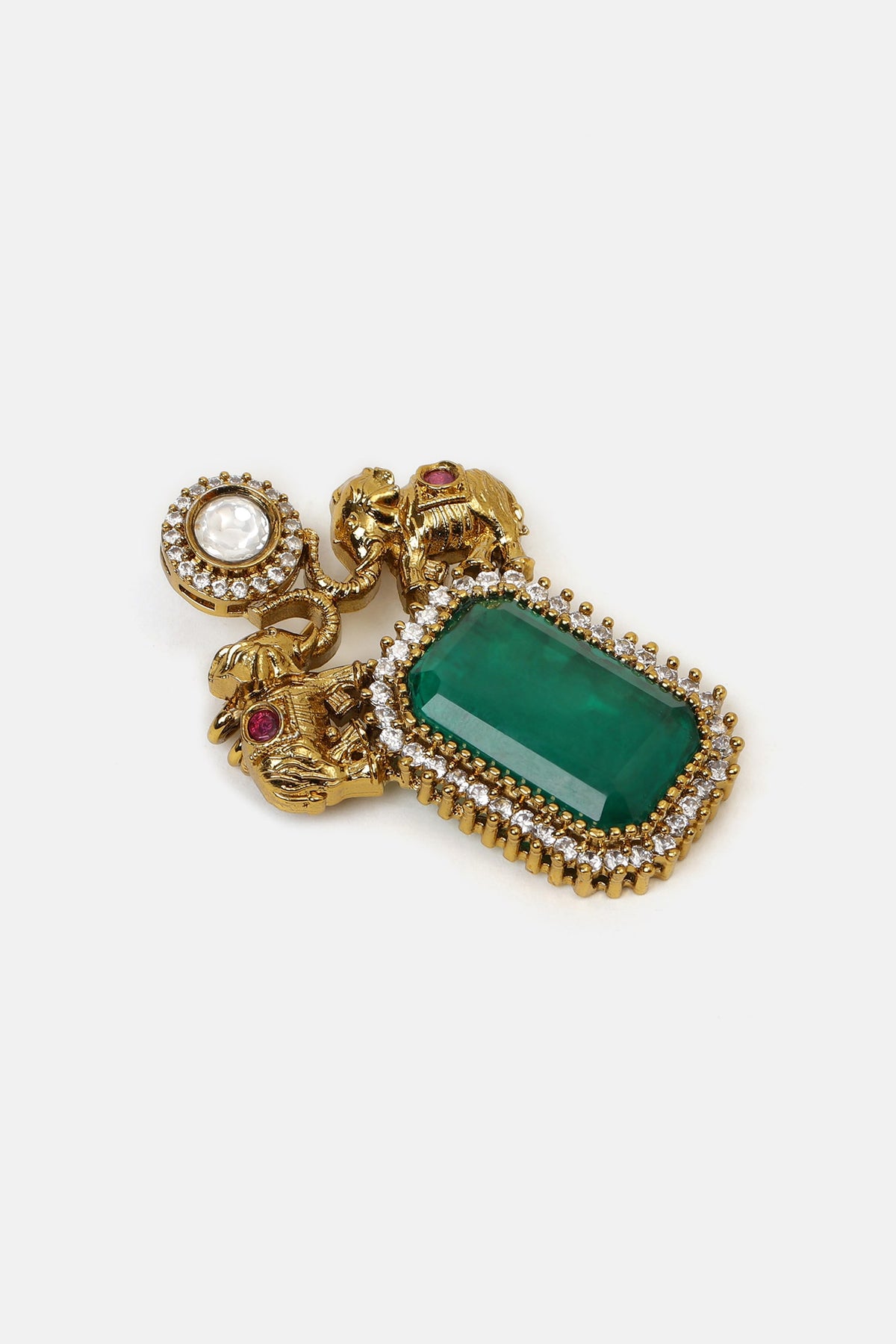 Kundan Brass Brooch 