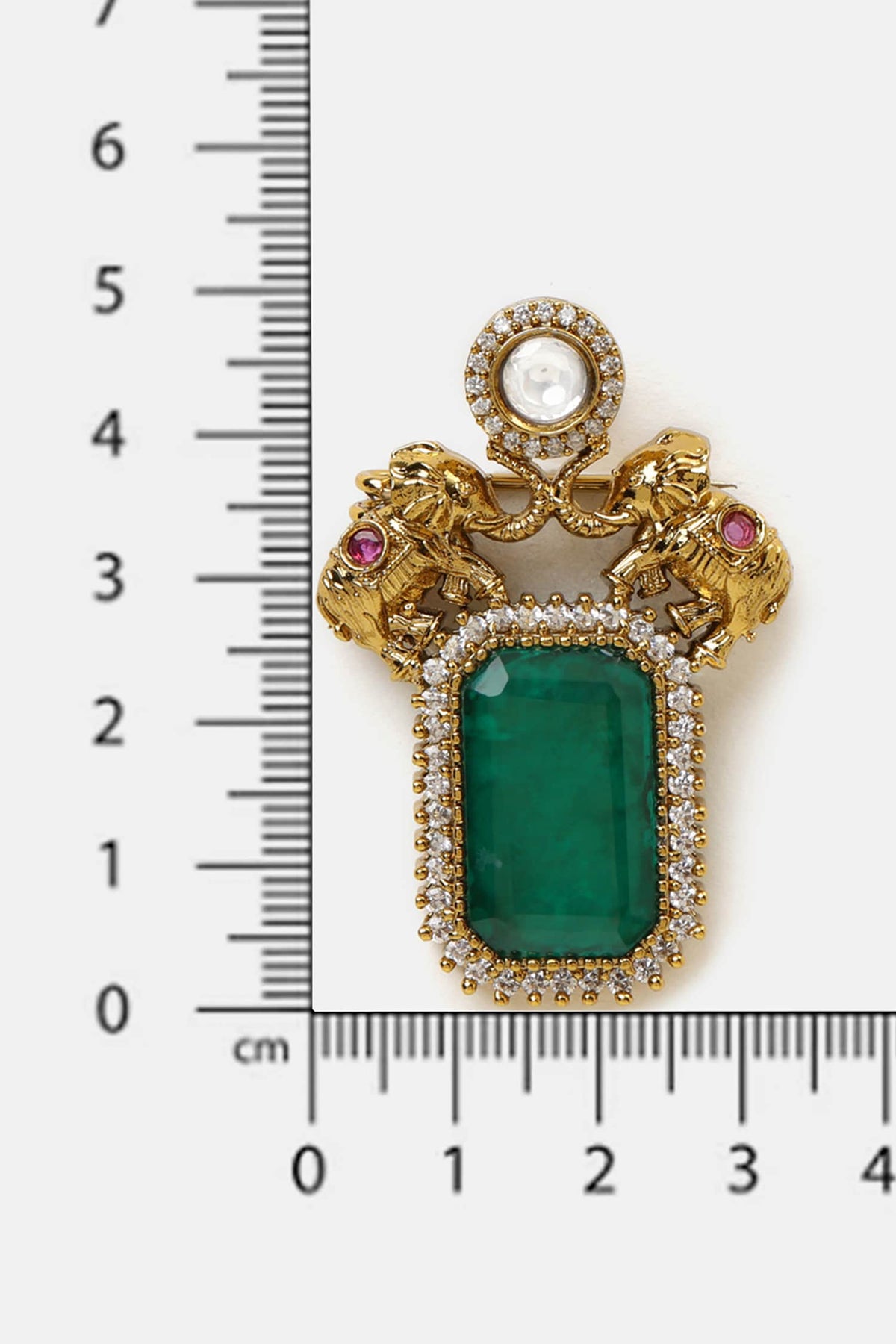 Kundan Brass Brooch 