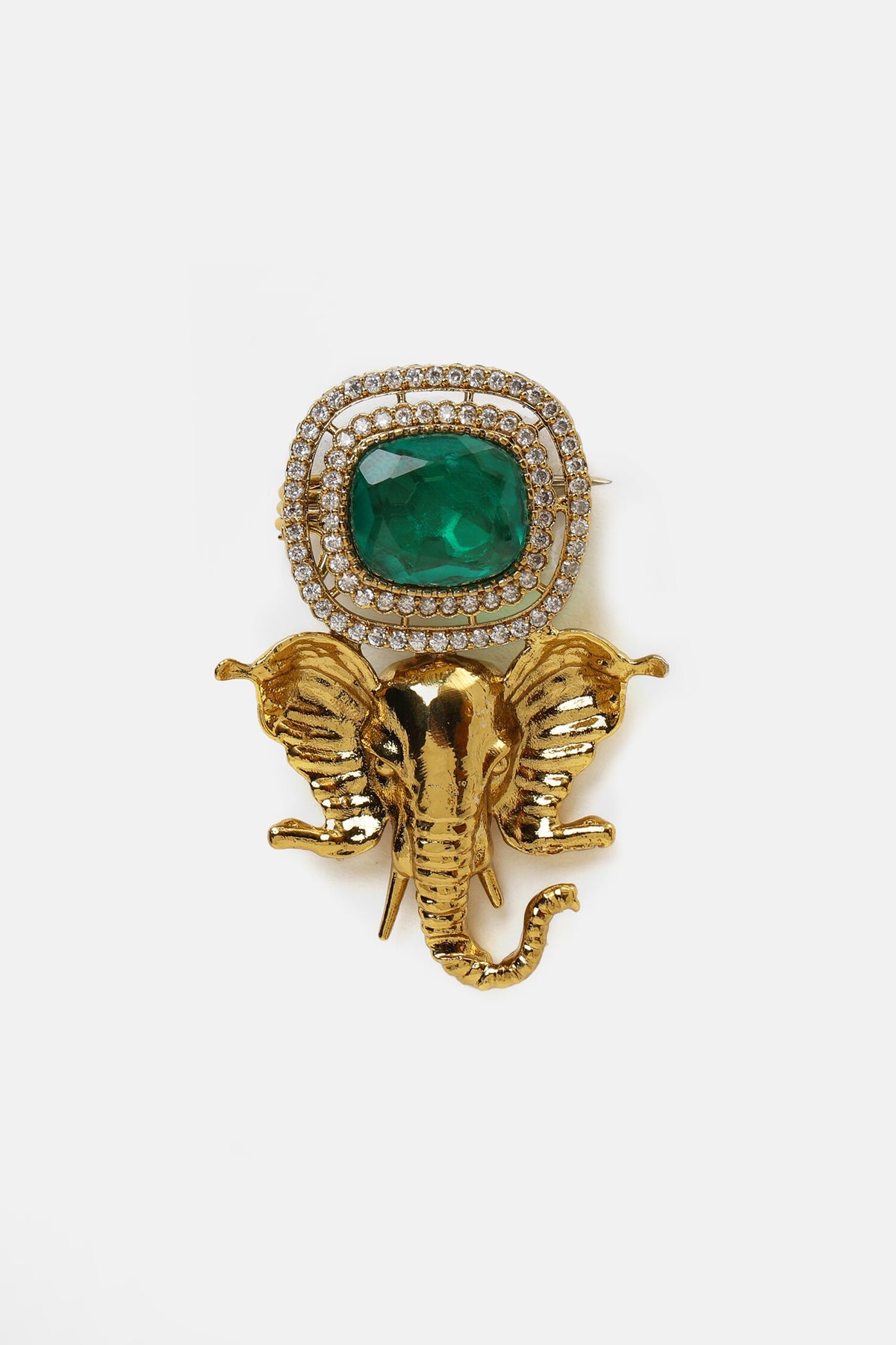 Brass Gold Elephant Brooch 