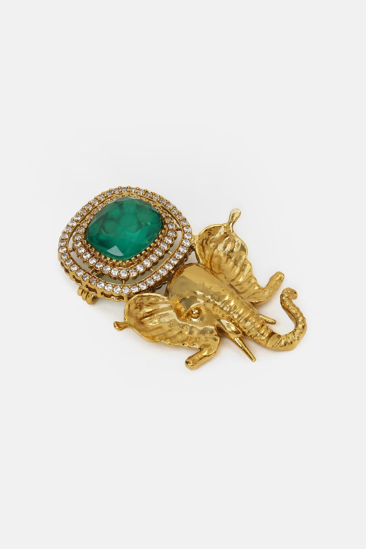 Brass Gold Elephant Brooch 