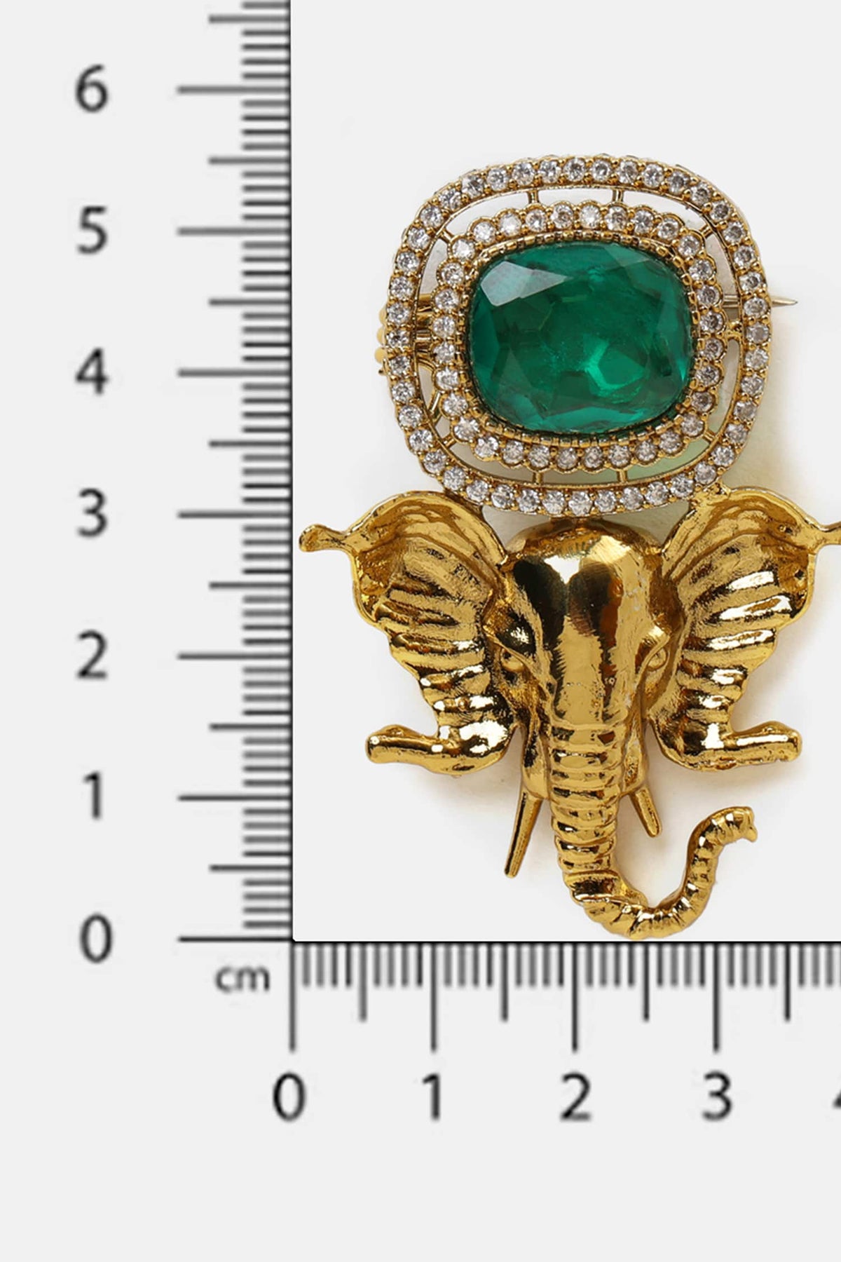 Brass Gold Elephant Brooch 