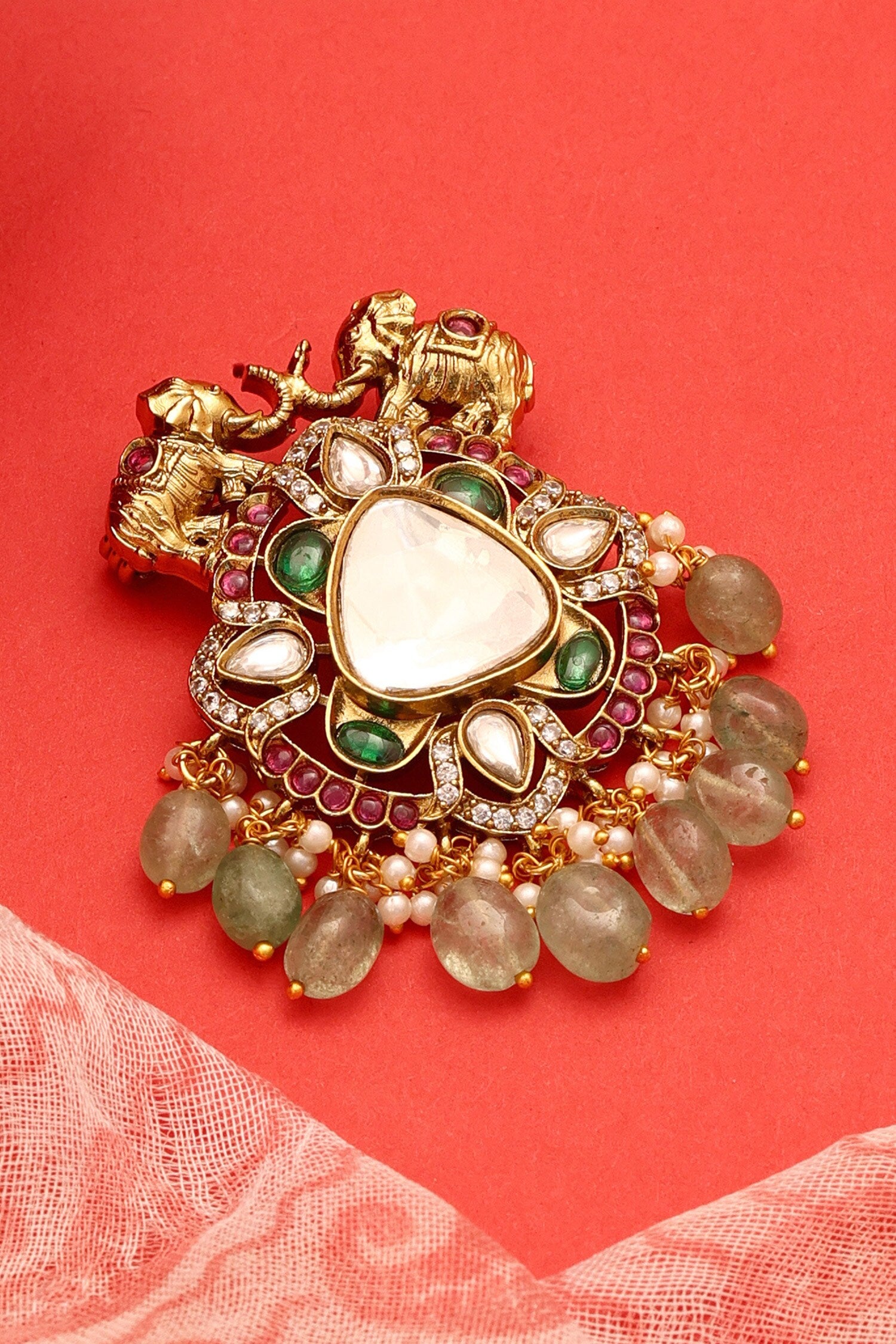 Kundan Studded Brooch 