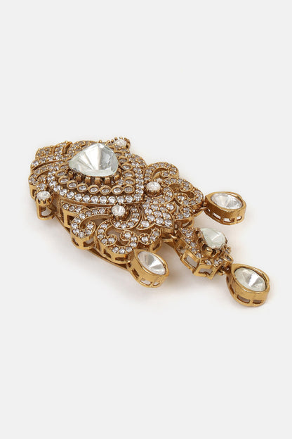 Kundan Brass Hair Clip 