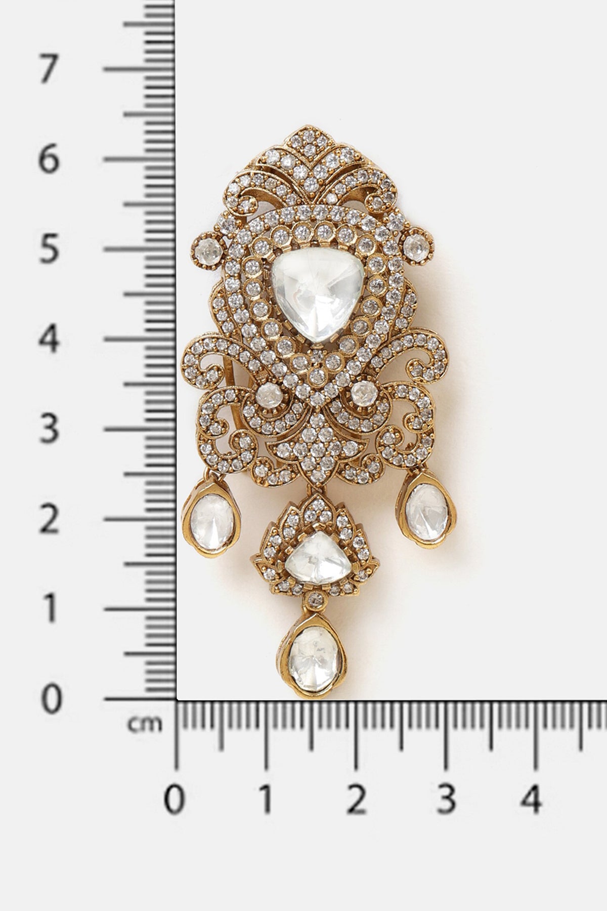 Kundan Brass Hair Clip 