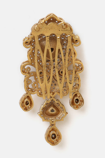 Kundan Brass Hair Clip 