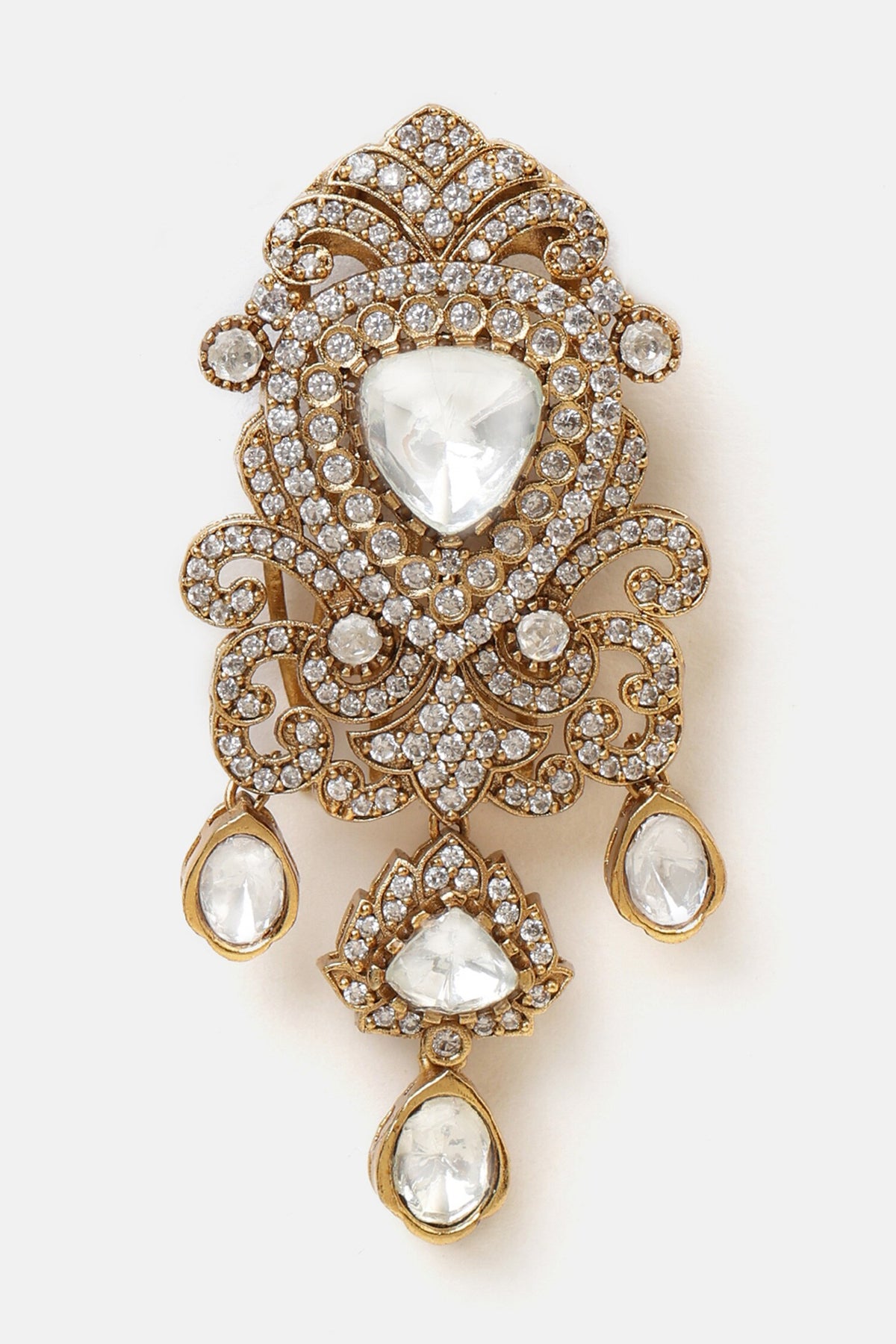 Kundan Brass Hair Clip 