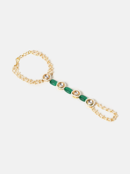 Kundan Pearl Embellished Haathphool 