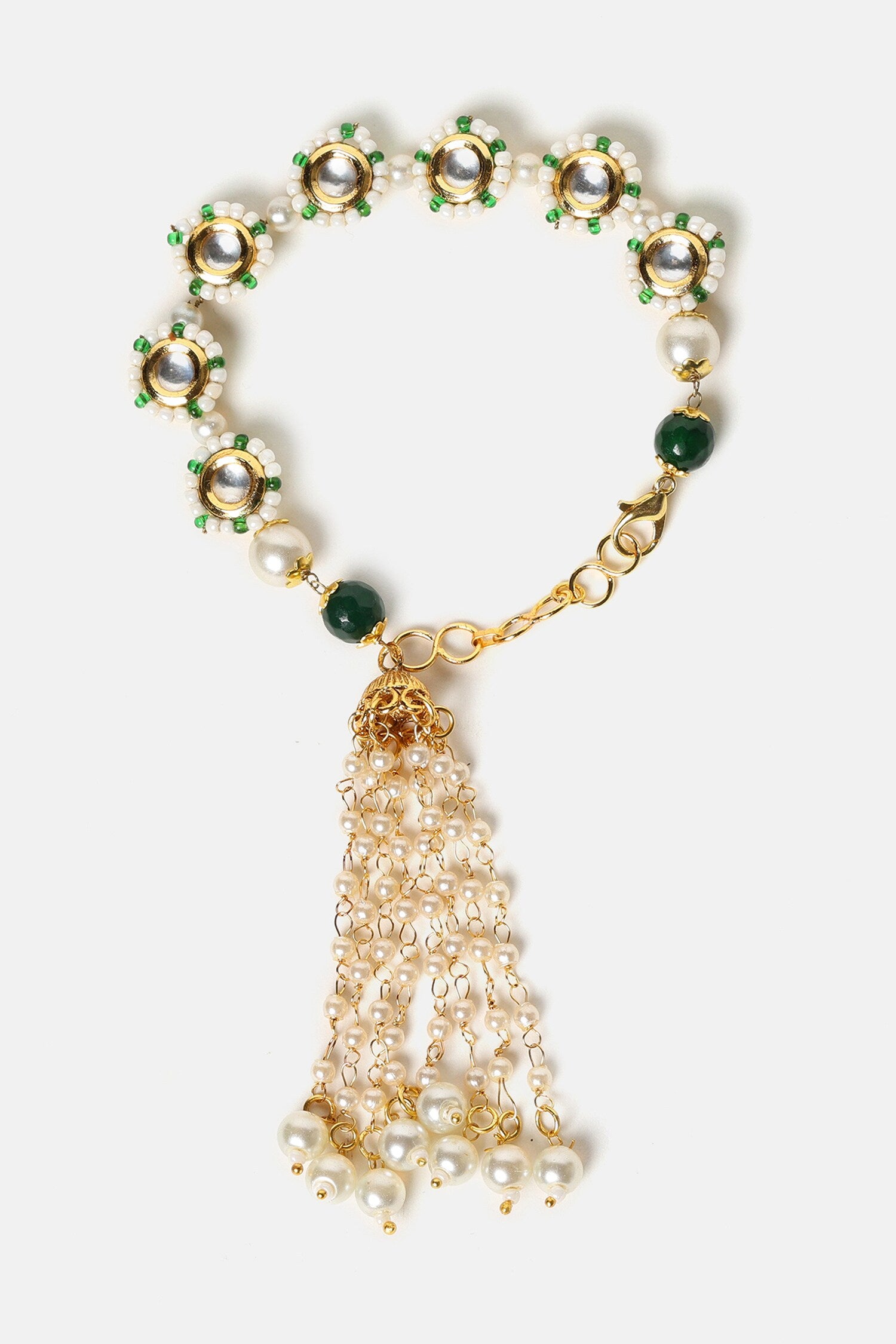 Kundan Pearl Embellished Bracelet 