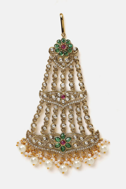 Kundan Pearl Embellished Passa 