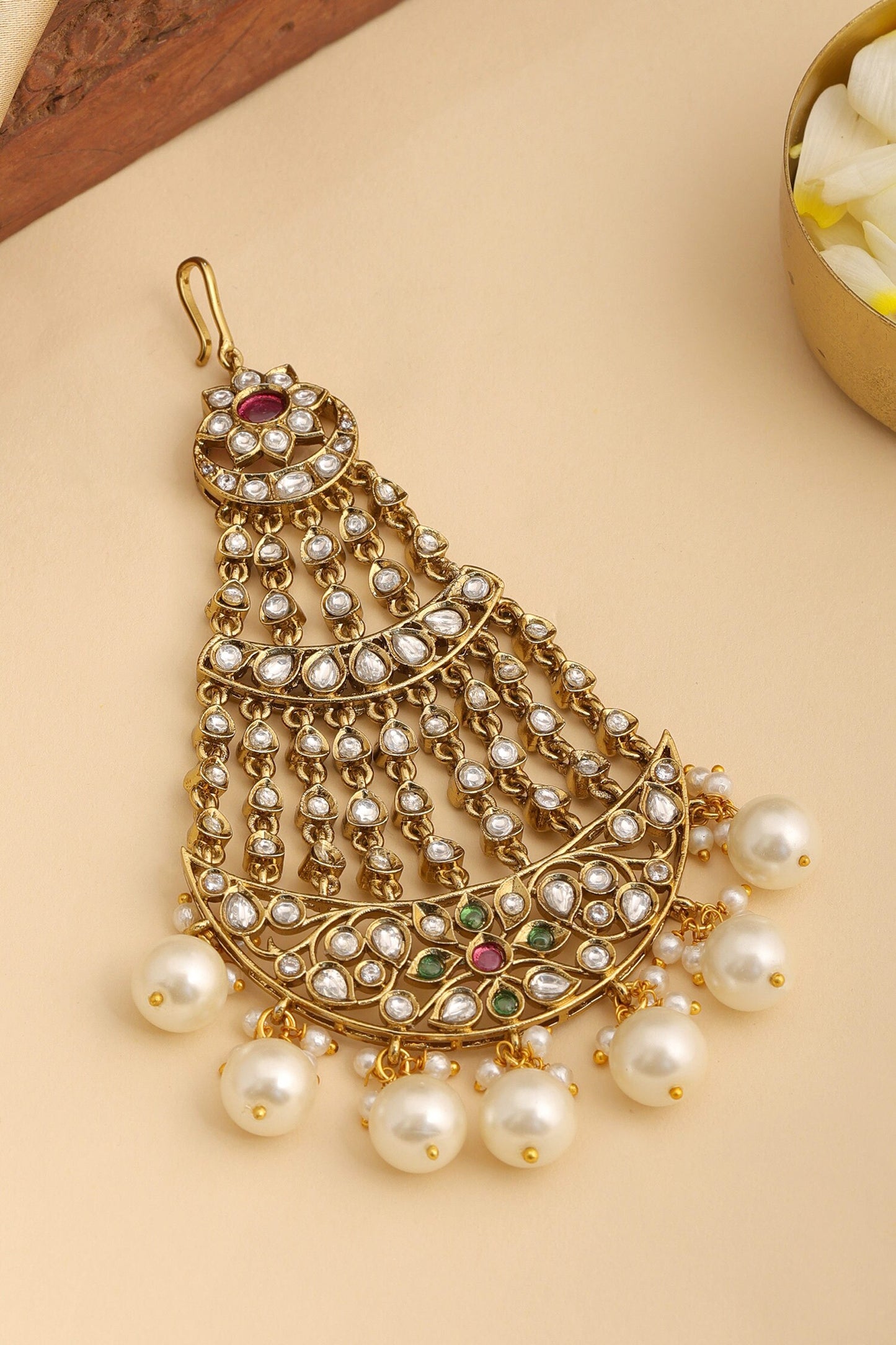 Kundan Embellished Brass Passa 