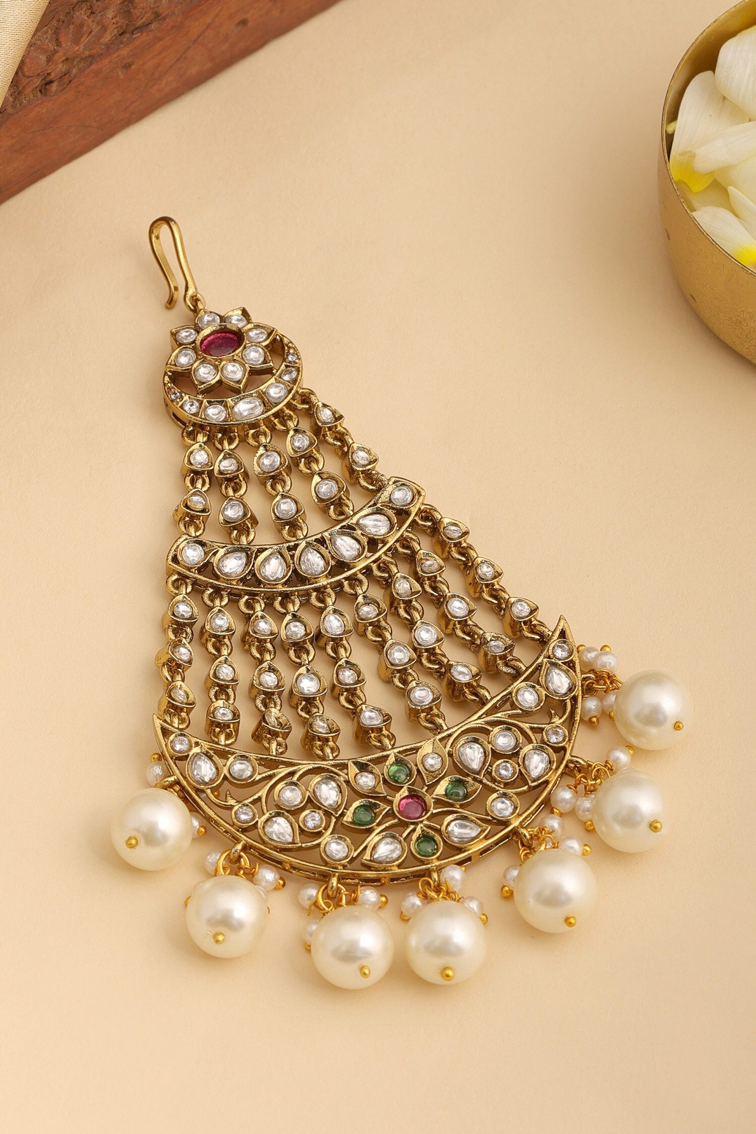 Kundan Embellished Brass Passa 