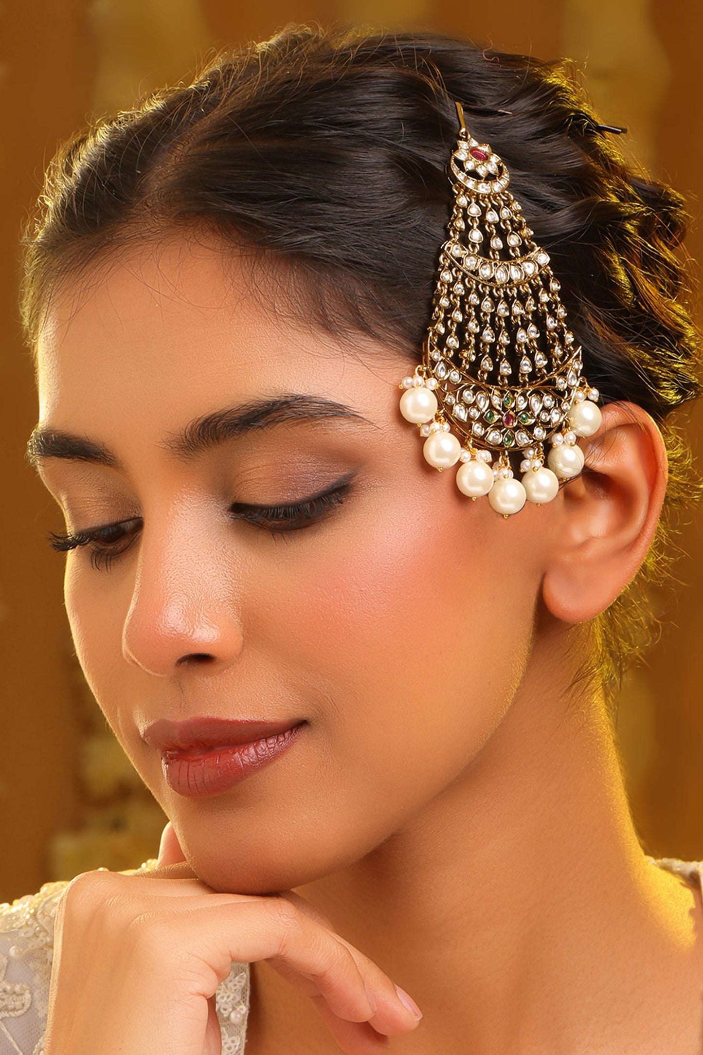 Kundan Embellished Brass Passa 