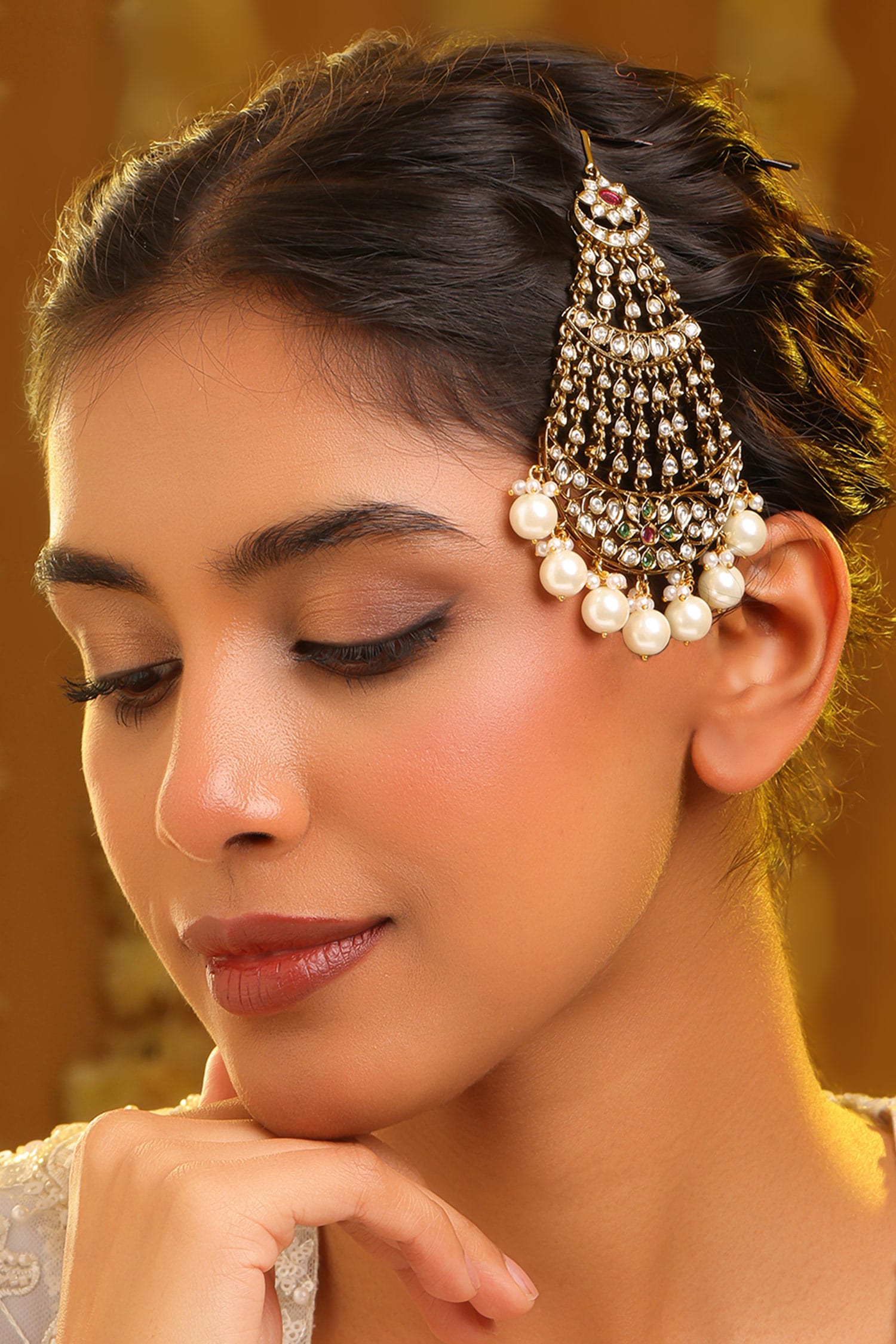 Kundan Embellished Brass Passa 