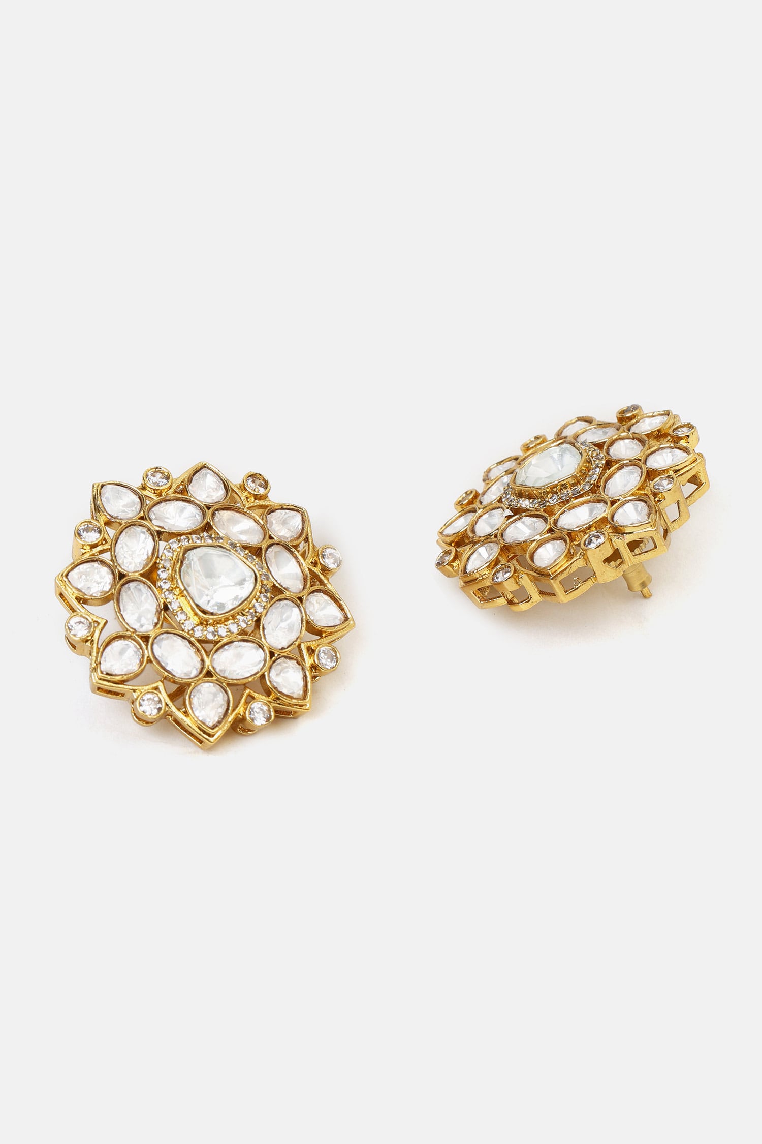 Kundan Floral Stud Earrings 