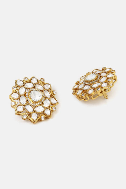 Kundan Floral Stud Earrings 