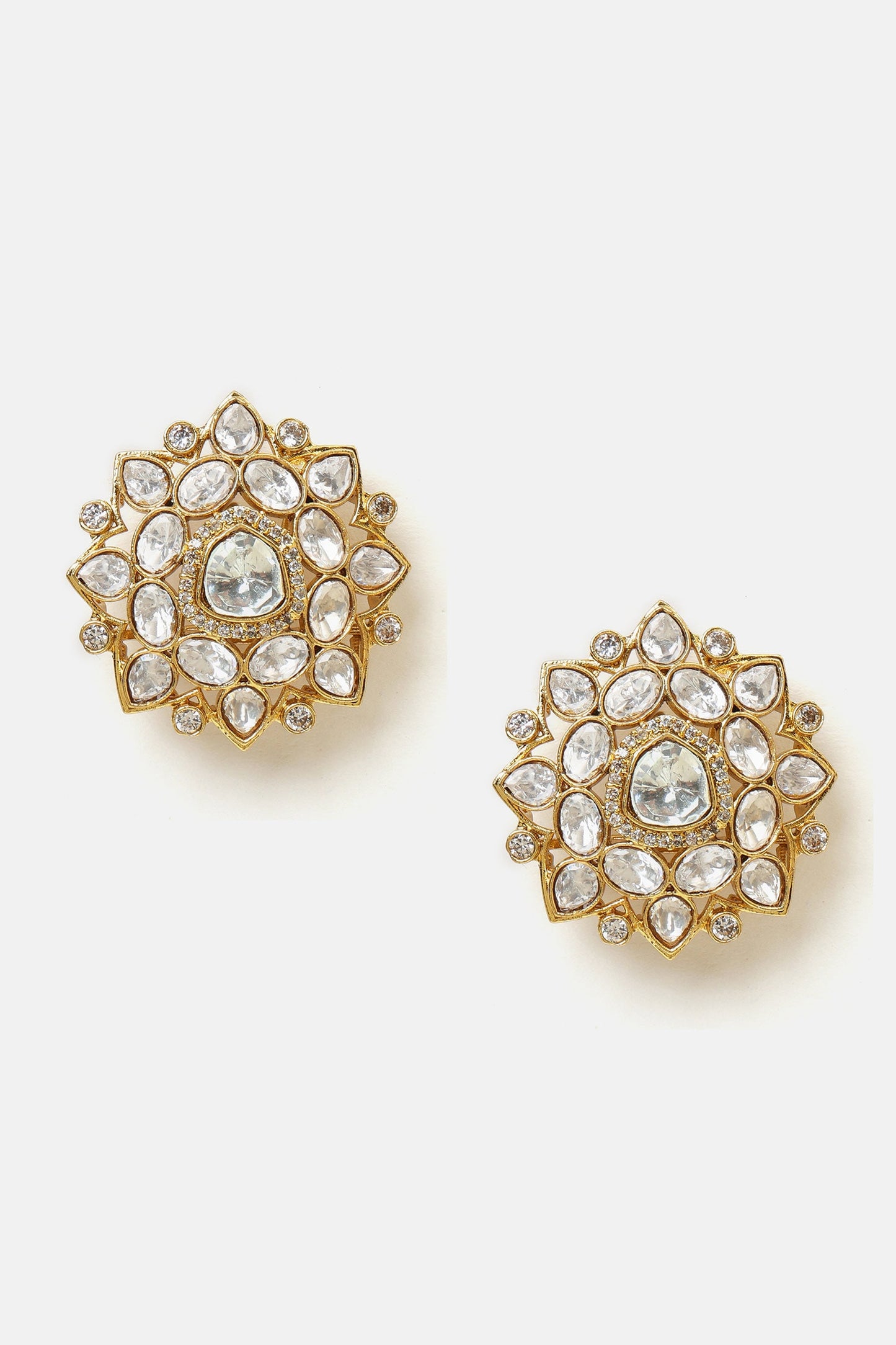 Kundan Floral Stud Earrings 