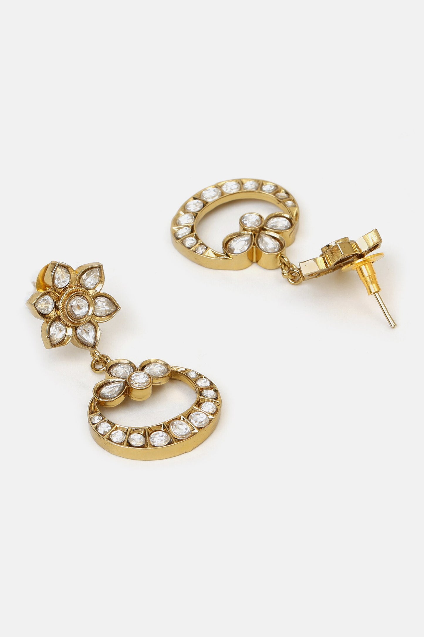 Kundan Floral Drop Earrings 