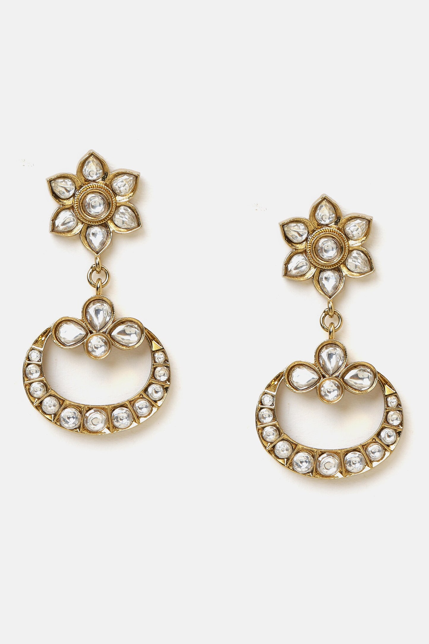 Kundan Floral Drop Earrings 
