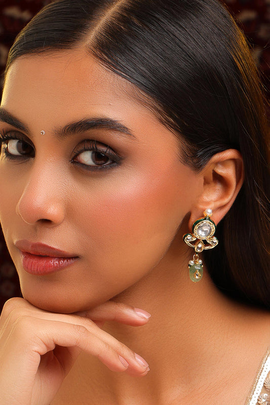Kundan Pearl Embellished Earrings 
