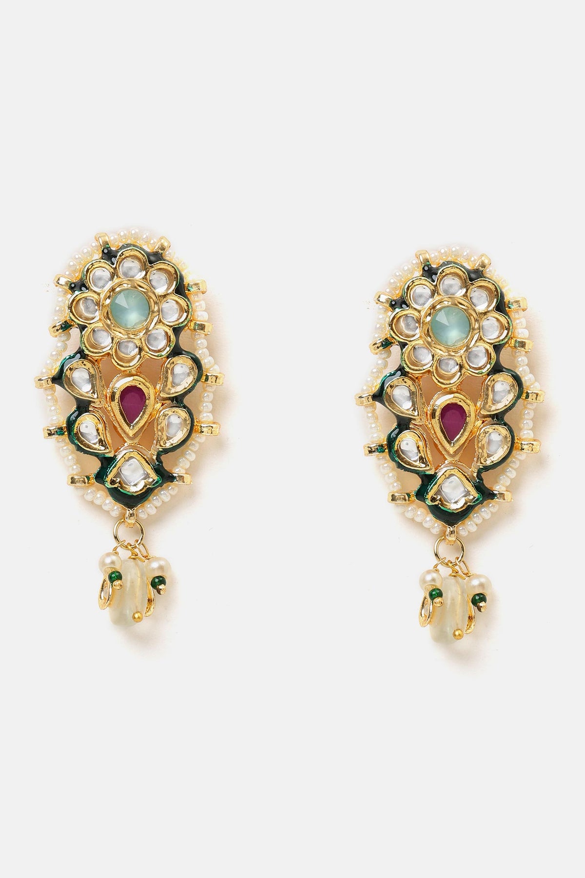 Chandni Kundan Brass Earrings 