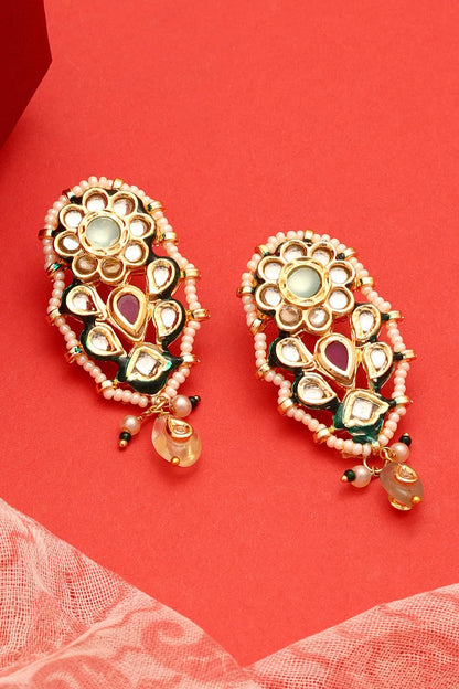 Chandni Kundan Brass Earrings 