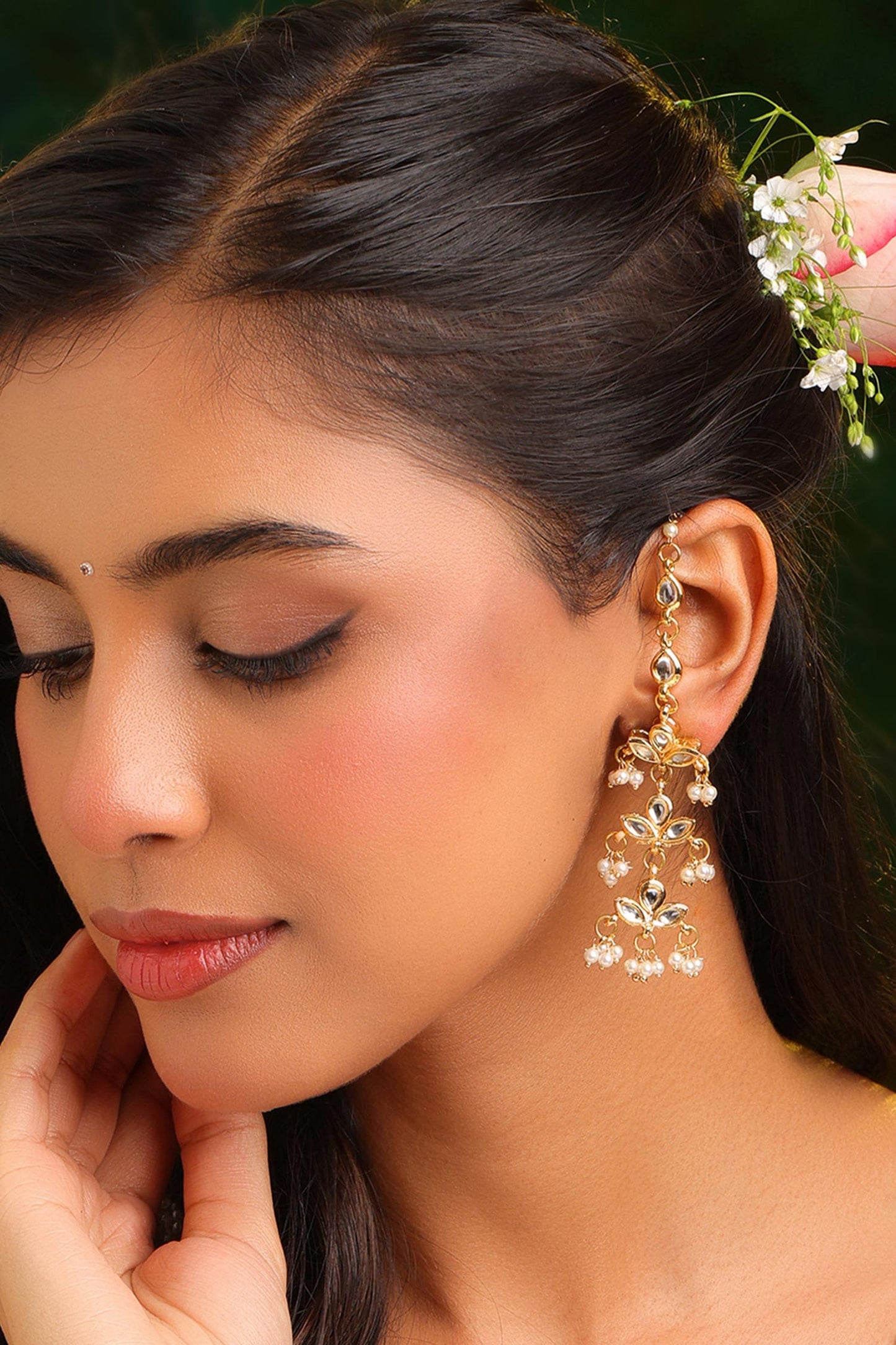 Kundan Brass Earrings 